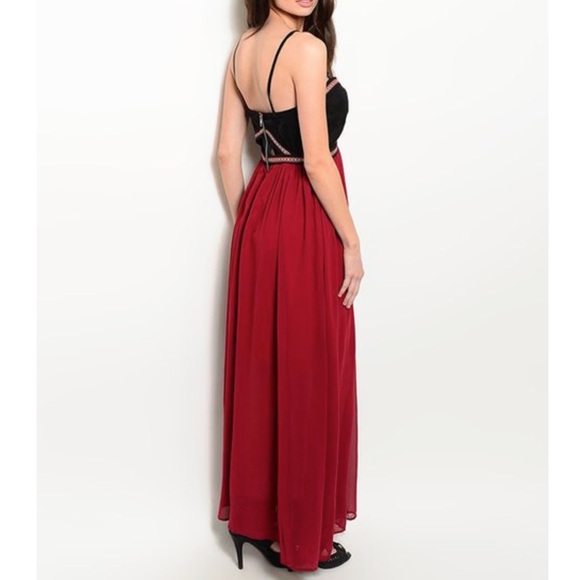 Joyce Cutout Strapless Maxi Dress Color Block - Picture 2 of 12